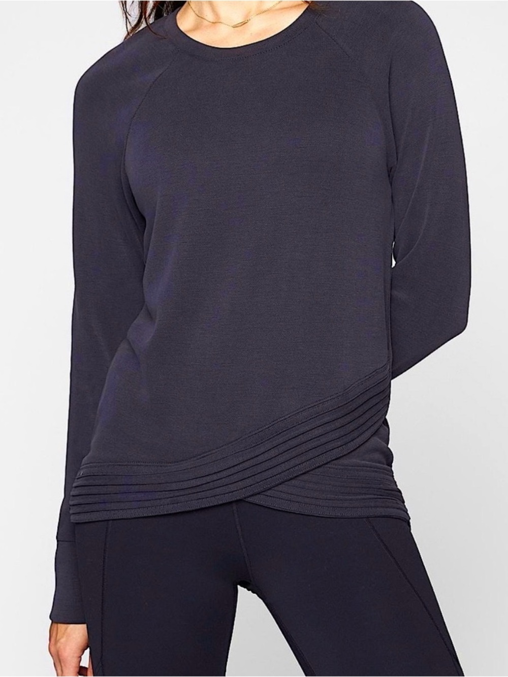 Athleta Serenity Criss Cross Sweatshirt XS Modal Lightweight Pullover